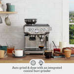 Sage - The Barista Express - Bean to Cup Coffee Machine with Grinder - Manual Tamping, Manual Milk Frother, PID Temp Control - Brushed Stainless Steel