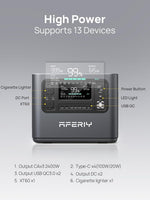 2048Wh Portable Power Station 2400W LiFePO4 Battery Solar Generator with UPS