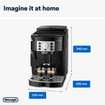 De'Longhi Magnifica S, Automatic Bean to Cup Coffee Machine, Espresso and Cappuccino Maker, ECAM22.110.B, Black, Black Silver, 3 Drinks