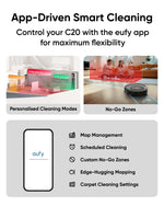 eufy Omni C20, Robot Vacuum Cleaner with Mop, All-in-One Station,7,000 Pa Powerful Suction, Ultra-Slim, Auto Emptying, Washing and Drying for Hands-Free Cleaning, Mop Lifting and Carpet Detection