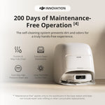 DJI ROMO S Robot Vacuum Cleaner and Mop With 25,000 Pa Suction, Drone-Level Sensing, Dual Robotic Arms, 200-Day Maintenance-Free Operation, Anti-Tangle Roller Brush, Auto Mop Washing & Drying