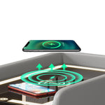 Smart Nightstand with Wireless Charging & LED - Dark Gray