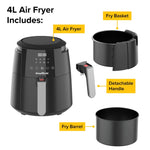 Drew&Cole 8-in-1 Digital Air Fryer 4L - Black