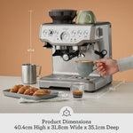 Sage - The Barista Express - Bean to Cup Coffee Machine with Grinder - Manual Tamping, Manual Milk Frother, PID Temp Control - Brushed Stainless Steel