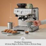 Sage - The Barista Express - Bean to Cup Coffee Machine with Grinder and Manual Milk Frother - 16 Grind Settings, 15 Bar Pump, PID Temp Control, Normal Milk Jug, Black Gloss
