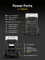 3840Wh Portable Power Station,Expandable Solar Generator to 11520Wh