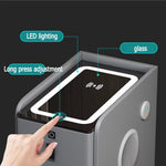 Smart Nightstand with Wireless Charging & LED - Dark Gray