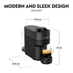 Nespresso Vertuo Pop Coffee Machine by De'Longhi, Over 40 Varieties of Pods, 6 Coffee Cup Sizes, Espresso, Cappuccino, Starter Capsule Set Included, ENV90.B, Black