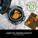 Ninja Foodi MAX Multi Cooker, 7.5L with 9 Cooking Functions, Pressure Cook, Air Fry, Slow Cook, Grill and more, Brushed Steel & Black, OP500UK