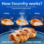 Philips Airfryer 5000 Series Dual Basket with Steam - Unique Steamfry, Steam & Airfry - 19 Ways to Cook; 9L Capacity (3L + 6L), RapidAir Plus Technology, Auto SteamClean (NA555/09)