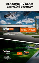 WORX Landroid Vision Cloud WR305E 2WD Robotic Lawnmower without Boundary Cable for 500 m² (AI Obstacle Detection, VSLAM+ RTK Cloud Navigation, Auto Mapping, App Control)