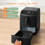 Cosori Double Stack Air Fryer Turbo Tower Compact 8.6L, 39% Space-Saving Airfryer, Ceramic PFAS-Free,TurboBlaze Dual DC Motors for Even & Faster Cooking, Perfect for Family Meals
