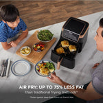 Ninja Air Fryer MAX PRO, 6.2L, Uses No Oil, Large Square Single Drawer, Roast, Bake, Air Fry, Family Size, Non-Stick, Dishwasher Safe Basket & Crisper Plate, Silicone Tongs, Black & Copper, AF180UKCP
