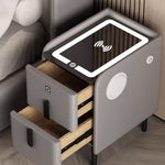 Smart Nightstand with Wireless Charging & LED - Dark Gray