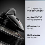 Daewoo 17L Halogen Air Fryer Oven - Black 1300W
