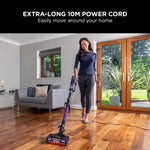 Shark Corded Stick Vacuum Cleaner with Anti Hair Wrap and DuoClean Floorhead, Flexible Vacuum Cleaner with Anti-Allergen Complete Seal, 2 Attachments, 10m Cord, Purple HZ500UK