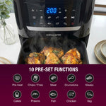 Andrew James 6L Digital Air Fryer, 1600W 10-in-1 Airfryer, Small Air Fryer for Home, Air Fry, Bake, Roast & Grill, LED Touch Display, Rapid Airflow, Non-Stick, Dishwasher Safe
