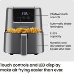 Chefman 2L Mini Air Fryer - Grey Compact Digital RJ38-2T