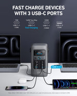 Anker SOLIX C200 DC Power Bank Station and 60W Solar Panel, 192Wh Portable Power Station, LiFePO4 Battery, 200W Solar Generator, For Outdoor, Camping, Traveling, and Emergencies