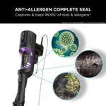 Shark Corded Stick Vacuum Cleaner with Anti Hair Wrap and DuoClean Floorhead, Flexible Vacuum Cleaner with Anti-Allergen Complete Seal, 2 Attachments, 10m Cord, Purple HZ500UK