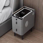 Smart Nightstand with Wireless Charging & LED - Dark Gray