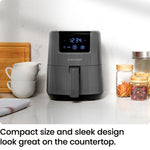 Chefman 2L Mini Air Fryer - Grey Compact Digital RJ38-2T