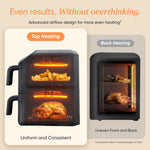 Cosori Double Stack Air Fryer Turbo Tower Compact 8.6L, 39% Space-Saving Airfryer, Ceramic PFAS-Free,TurboBlaze Dual DC Motors for Even & Faster Cooking, Perfect for Family Meals