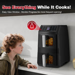 Dual Air Fryer, TopStrong Double Stack Air Fryer with Visual Window, 6 Functions-Air Fry, Air Roast, Bake, Broil, Reheat, Dehydrate, Dishwasher Safe Non-Stick Baskets, 2500W, Family Size(11L)