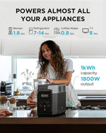 EcoFlow DELTA 2 Portable Power Station - Black 1kWh LFP