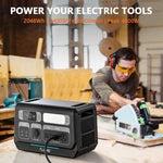Power Station 2400W (Peak 4800W), 2048Wh LiFePO4 Solar Generator