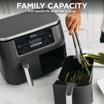 Ninja DZ201 Foodi 6-in-1 2-Basket Air Fryer with DualZone Technology, 8-Quart Capacity, and a Dark Grey Stainless Finish