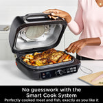 Ninja Foodi MAX PRO Health Grill, Flat Plate & Air Fryer 3.8L with Digital Cooking Probe, 7-in-1, Air Fry, Bake & more, Dishwasher Safe Parts, Cleaning Brush, Large Grill Plate, Silver/Black AG651UK