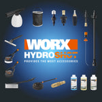 WORX Nitro HydroShot WG633E 20V High-Flow Cordless Portable Pressure Cleaner Power Washer with Brushless Motor Up to 56 Bar Pressure, IPX7 Waterproof Battery, Charger, Multi-Spray Nozzle & Accessories