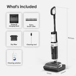 Tineco Floor ONE STRETCH S6 Cordless Wet Dry Vacuum Cleaner, 180°Lay-flat Smart Vacuum Mop, 13cm Compact Design, 70℃ Flashdry Self-Cleaning in 5min, Long Runtime, Triple-Sided Edge Cleaning