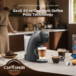 Warriors1 5 in 1 Pod Coffee Machines for Nespresso Original, Dolce Gusto, Lavazza A Modo Mio, Espresso Point Capsule and Ground Coffee, 20Bar, 0.8L, Automatic Small Coffee Machine for Home and Office