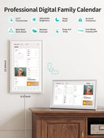 Airzeen 15.6" Digital Wall Calendar & Smart Chore Chart - White
