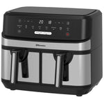 EMtronics EMAFDD9LSL Dual Air Fryer 9L Stainless Steel