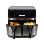 EMtronics EMAFDD9LSL Dual Air Fryer 9L Stainless Steel