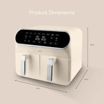 Swan Retro Dual Basket Air Fryer 8L 1700W - Cream