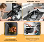 PureMate 9L Dual Air Fryer with Digital Display, Healthy Oil Free 2500W Air Fryer with 8 Preset, LED One Touch Screen, Timer & Adjustable Temperature Control (9L(4.5L+4.5L) Dual Basket)