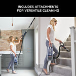 Shark Corded Upright Vacuum Cleaner,0.83L with Anti Hair Wrap Technology & DuoClean, Pet Model, Powered Lift-Away, LED Headlights, Anti-Allergen, 8m Cord, 750W, 3 Attachments, Navy/Orange, NZ801UKT