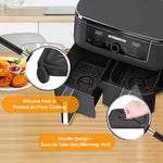 GWYXC 2 Pack Air Fryer Grill Pan for Ninja Foodi AF400UK 9.5L 6 in 1 DualZone 2 Drawers Air Fryer, Non-Stick Stainless Steel Replacement Crisper Plate Grill Tray Accessories, Dishwasher Safe