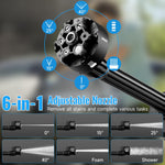6-in-1 Cordless Pressure Washer, Portable Jet Wash with 120Bar Max Pressure & 3.4GPM Flow, Dual 21V 3.0Ah Batteries, 10-Speed Power Washer for Car, Patio, Bike, Camping Gear & Window Cleaning