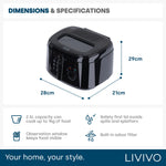 LIVIVO 2.5L Electric Deep Fat Fryer 1800W - Black
