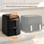 Cosori Double Stack Air Fryer Turbo Tower Compact 8.6L, 39% Space-Saving Airfryer, Ceramic PFAS-Free,TurboBlaze Dual DC Motors for Even & Faster Cooking, Perfect for Family Meals