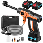 6-in-1 Cordless Pressure Washer, Portable Jet Wash with 120Bar Max Pressure & 3.4GPM Flow, Dual 21V 3.0Ah Batteries, 10-Speed Power Washer for Car, Patio, Bike, Camping Gear & Window Cleaning