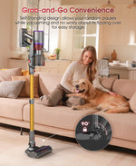 UNINELL HOME Cordless Vacuum Cleaner UV5, 50Kpa 580W 70Mins Vacuum Cleaner for Home with Wall Mount Charging, Anti Tangle Stick Vacuum Self-Standing for Pet Hair/Carpet