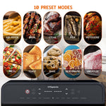 HYSapientia® 22L Dual Zone Air Fryer Oven With Rotisserie,Large Double Air fryers Mini Ovens Digital 2400W 10 in 1 Airfryer Countertop Convection Oven electric and grill,Stainless Steel,13 Accessories