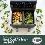 Keplin 9L Dual Zone Air Fryer - 2700W 8-in-1 Cooker Black