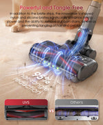 UNINELL HOME Cordless Vacuum Cleaner UV5, 50Kpa 580W 70Mins Vacuum Cleaner for Home with Wall Mount Charging, Anti Tangle Stick Vacuum Self-Standing for Pet Hair/Carpet